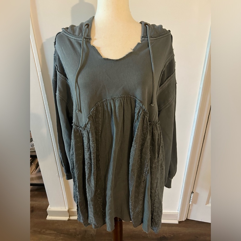 NWT- Juniper Oversized Cotton Eyelet Hoodie